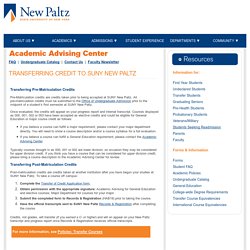 State University of New York at New Paltz: Academic Advising