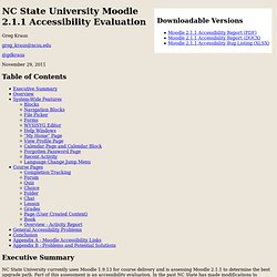 NC State University Moodle 2.1.1 Accessibility Evaluation