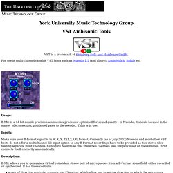 University of York VST Ambisonic Tools