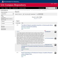 Search - The University of Arizona Campus Repository