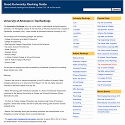 University of Arkansas in Top Rankings