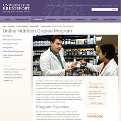 Online MS Human Nutrition - Online Masters Nutrition Degree Program