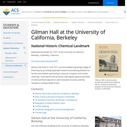 Gilman Hall University of California, Berkeley - National Historic Chemical Landmark