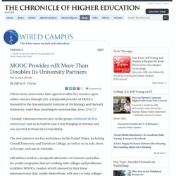 MOOC Provider edX More Than Doubles Its University Partners - Wired Campus