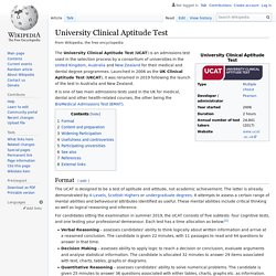University Clinical Aptitude Test