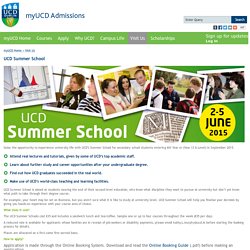 UCD Summer School