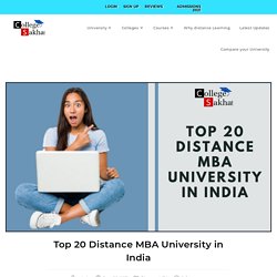 Top 20 Distance MBA University in India