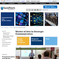 Saint Peters University - Communication - Master of Arts in Strategic Communication