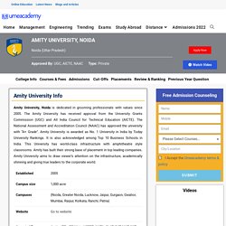 Amity University, Noida: Courses, Admission 2021, cutoff
