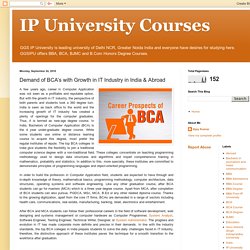 IP University Courses: Demand of BCA’s with Growth in IT Industry in India & Abroad