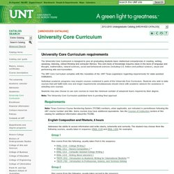 University Core Curriculum - University of North Texas - Acalog ACMS™