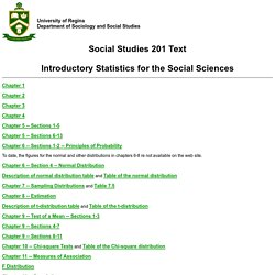 University of Regina: Department of Sociology and Social Studies