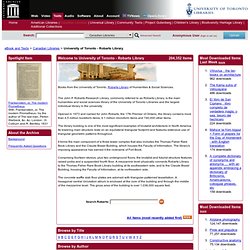University of Toronto - Robarts Library : Free Books : Free Texts