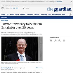 Private university to be first in Britain for over 30 years