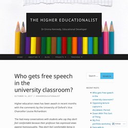 Who gets free speech in the university classroom?