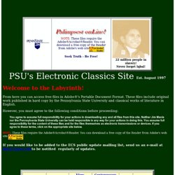 Penn State University's Electronic Classics Series Site: Download Great Literary Works in PDF Penn State's Electronic Classics Series Site