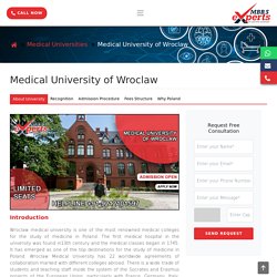 Medical University Of Wroclaw : Fees, Eligibility, Admission 2021