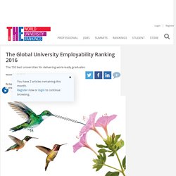 The Global University Employability Ranking 2016