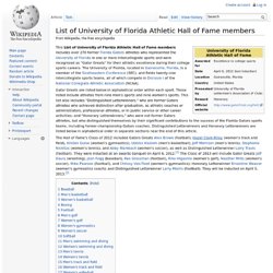 List of University of Florida Athletic Hall of Fame members