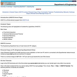 Cambridge University Engineering Department - Engineering Programs