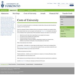Costs of University - Enrolment Services – Apply