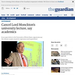 Cancel Lord Monckton's university lecture, say academics