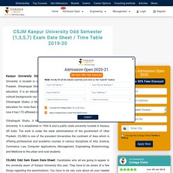 CSJM Kanpur University Odd Semester Exam Time Table 2019-20- Download PDf