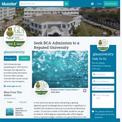 Seek BCA Admission to a Reputed University