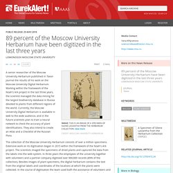 89 percent of the Moscow University Herbarium have been digitized in the last three years