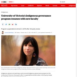 University of Victoria's Indigenous governance program resumes with new faculty
