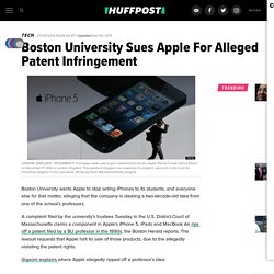 Boston University Sues Apple For Alleged Patent Infringement