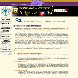 University of Washington - DMS Laboratory - CCLI Project - Social Instruction Strategies