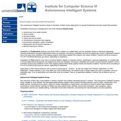 University of Bonn, Computer Science VI, Autonomous Intelligent Systems
