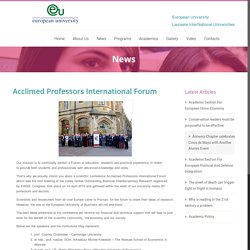 European University : Acclimed Professors International Forum