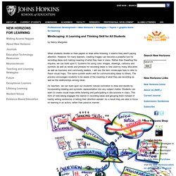 School of Education Johns Hopkins University Mindscaping: A Learning and Thinking Skill for All Students