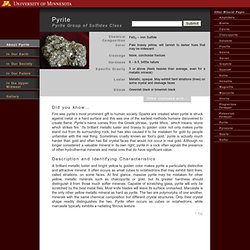 University of Minnesota’s Mineral Pages: Pyrite