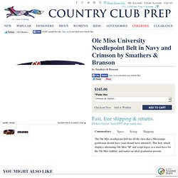 Ole Miss University Needlepoint Belt in Navy and Crimson by Smathers & Branson - Country Club Prep