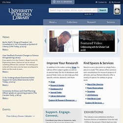 UVa Library Digital Collections: Finding and Using Digital Resources