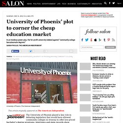 University of Phoenix’ plot to corner the cheap education market