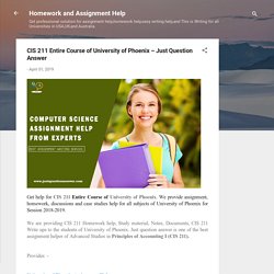 CIS 211 Entire Course of University of Phoenix – Just Question Answer