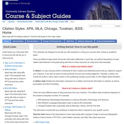 Home - Citation Styles: APA, MLA, Chicago, Turabian, IEEE - LibGuides at University of Pittsburgh