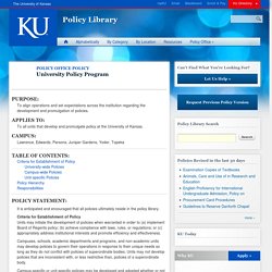 University Policy Program