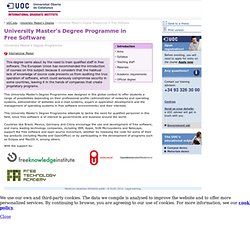 University Master's Degree Programme in Free Software