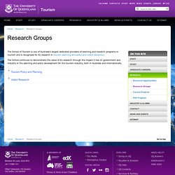 Research Groups - School of Tourism - The University of Queensland, Australia