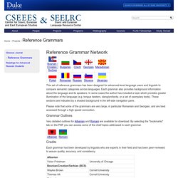 Duke University Slavic Centers : Reference Grammars