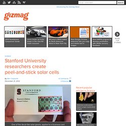 Stanford University researchers create peel-and-stick solar cells