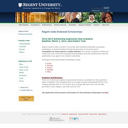 University - Financial Aid - University-wide Endowed Scholarships