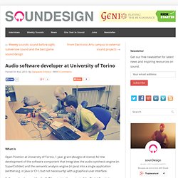 Audio software developer at University of Torino