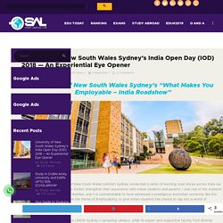 University of New South Wales Sydney’s India Open Day (IOD) 2018 — An Experiential Eye Opener