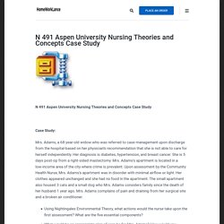 N 491 Aspen University Nursing Theories and Concepts Case Study